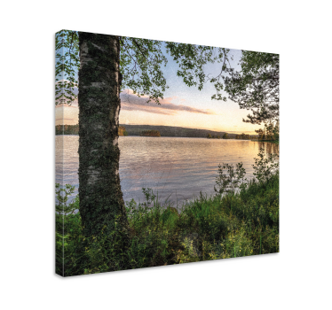 Tableau paysages coucher de soleil sur lac paisible - TenStickers