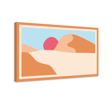 Tableau abstrait scène de désert stylisée - TenStickers