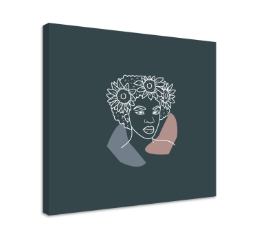 Tableau personnage portrait botanique orné - TenStickers