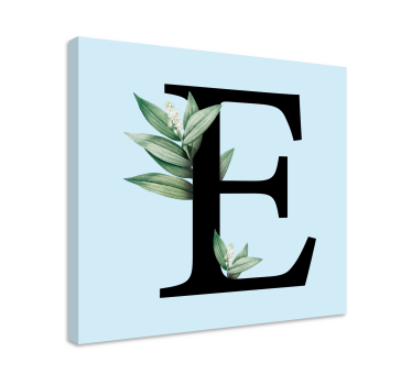 Tableau abc lettre e avec feuilles - TenStickers