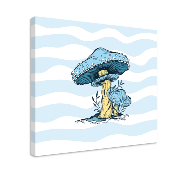 Tableau pour cuisine Illustration de champignon bleu - TenStickers