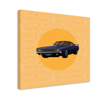 Cadre jeux vidéo voiture de muscle classique - TenStickers