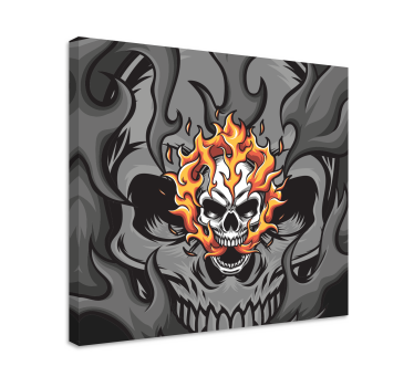 Tableau texte tête de mort en flammes - TenStickers