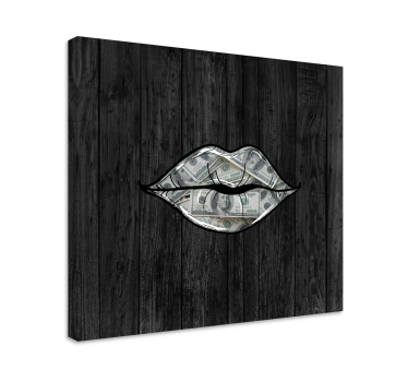 Tableau ornemental lèvres avec de l'argent - TenStickers