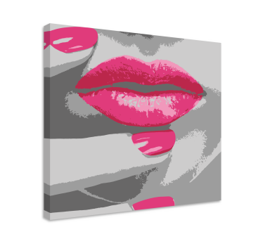 Tableau vintage détail de lèvres roses - TenStickers