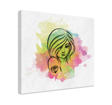 Tableau personnage portrait de femme à l'aquarelle - TenStickers