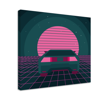 Tableau moderne scène de voiture rétro - TenStickers