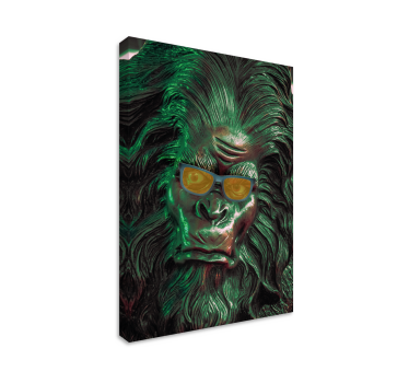 Tableau plumes visage de gorille élégant - TenStickers