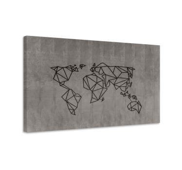 Tableau carte du monde contour géométrique - TenStickers
