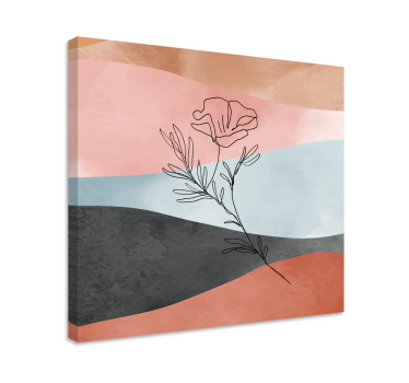 Tableau fleurs et plantes croquis de fleurs abstrait - TenStickers