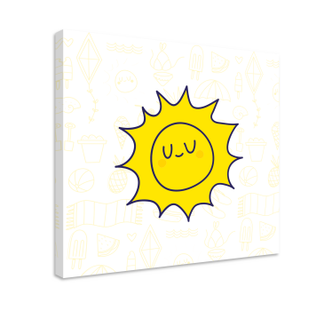 Tableau sports visage souriant ensoleillé - TenStickers