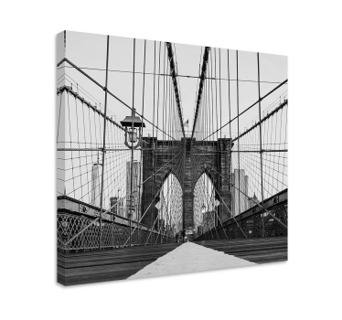 Tableau en 3d Pont de brooklyn noir et blanc - TenStickers