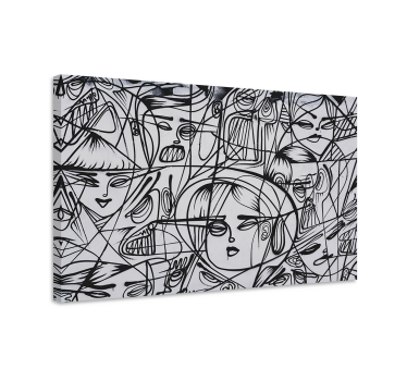 Tableau abstrait design de visages abstraits - TenStickers