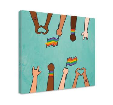 Tableau motivation unité dans les mains - TenStickers
