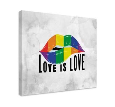 Tableau vintage Étreinte des lèvres arc-en-ciel - TenStickers