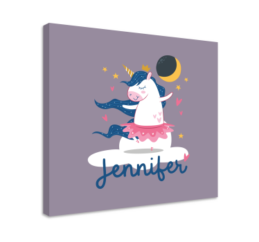 Tableau dinosaures fantaisie de licorne dansante - TenStickers