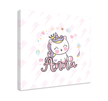 Tableau personnalisé texte Joli bébé licorne - TenStickers