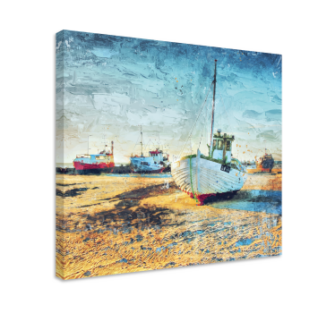 Tableau paysages bateaux de pêche amarrés - TenStickers