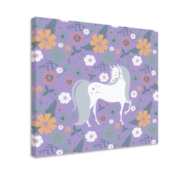 Tableau éléphants fleuris charmants - TenStickers