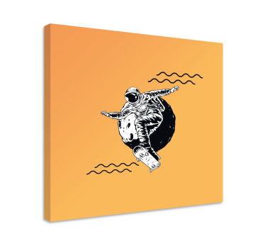 Cadre jeux vidéo cosmonaut en skate - TenStickers