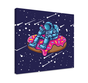 Cadre jeux vidéo astronaute sur un beignet - TenStickers