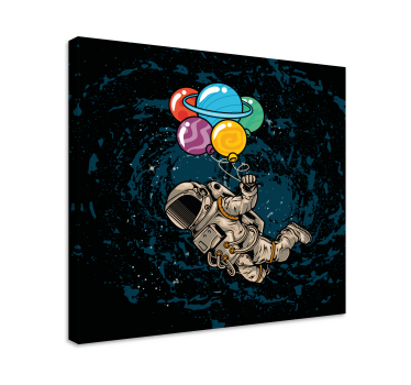 Cadre jeux vidéo astronaute avec ballons - TenStickers