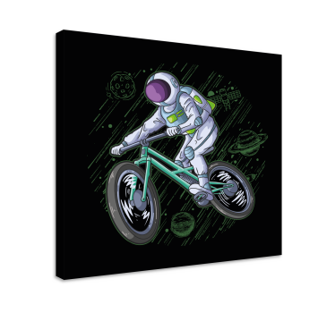 Cadre jeux vidéo astronaute à vélo - TenStickers