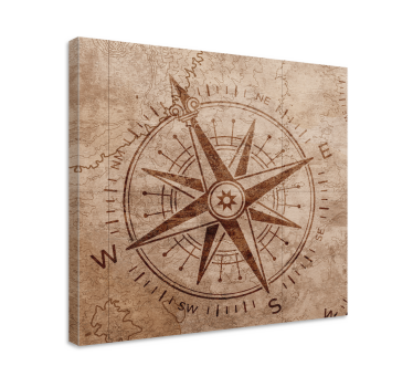 Tableau rétro Boussole vintage marron - TenStickers