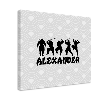 Tableau super héros action de silhouette de ninja - TenStickers