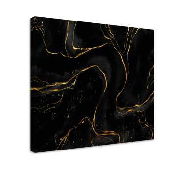 Tableau décoratif Marbre noir et doré - TenStickers