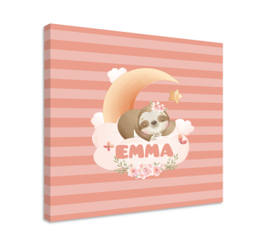 Tableau 3d paresseux et lune - TenStickers