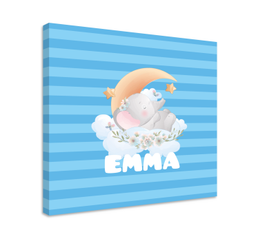 Tableau bébé rêves d'éléphant endormi - TenStickers