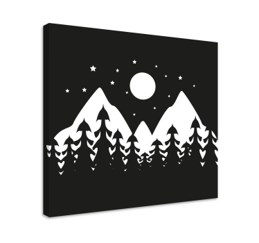 Tableau paysages scène de forêt montagneuse - TenStickers