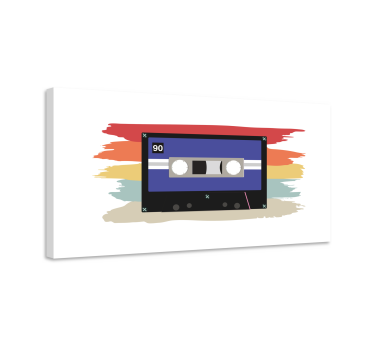 Tableau musique cassette audio rétro - TenStickers