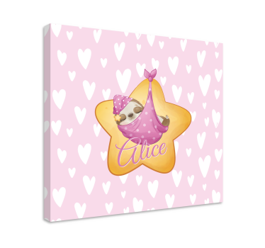 Tableau bébé paresseux endormi étoilé - TenStickers