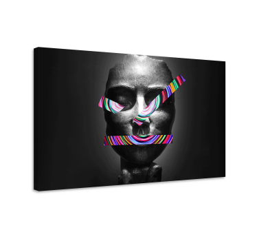 Tableau art sculpture de visage abstrait - TenStickers