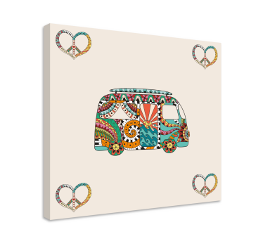 Tableau vintage motif de van coloré - TenStickers