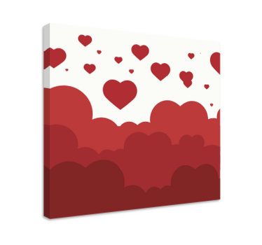 Tableau pour chambre Conception de nuage de coeur rouge - TenStickers