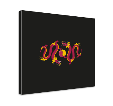 Tableau libellule danse du dragon de feu - TenStickers