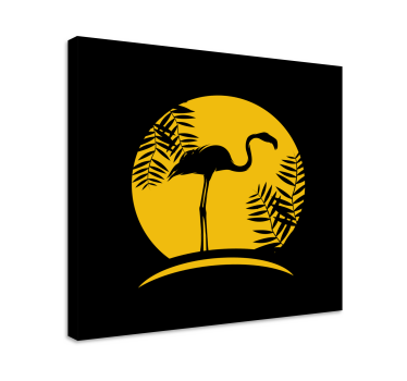 Tableau oiseaux silhouette de flamant Élégant - TenStickers