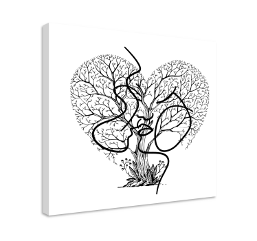 Tableau arbres en forme de cœur - TenStickers