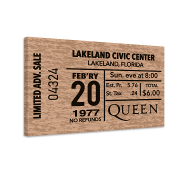 Tableau vintage billet pour le concert de la reine - TenStickers