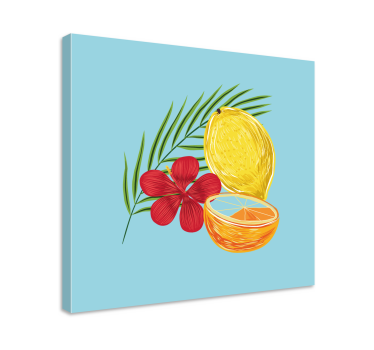 Tableau pour cuisine Conception de fruits citrons pastel - TenStickers