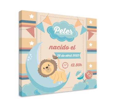 Tableau bébé célébration de la lune du lion - TenStickers