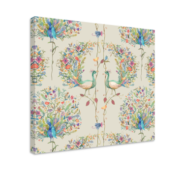 Tableau de jardin au décor floral avec 2 paons - TenStickers