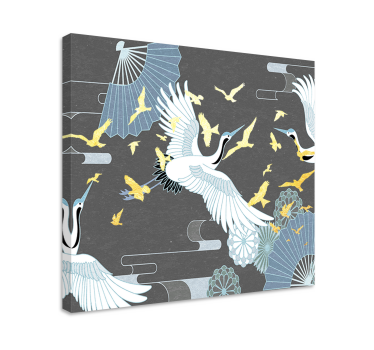 Tableau oriental vol élégant des grues - TenStickers