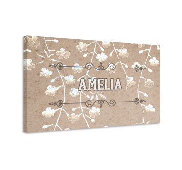 Tableau personnalisé décor floral avec prénom - TenStickers