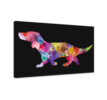 tableau moderne tableau de chien coloré en noir - TenStickers