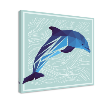 Tableau moderne Éclaboussure de dauphin stylisée - TenStickers