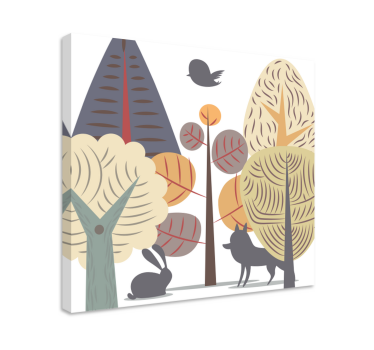Tableau fleurs et plantes scène forestière fantaisiste - TenStickers